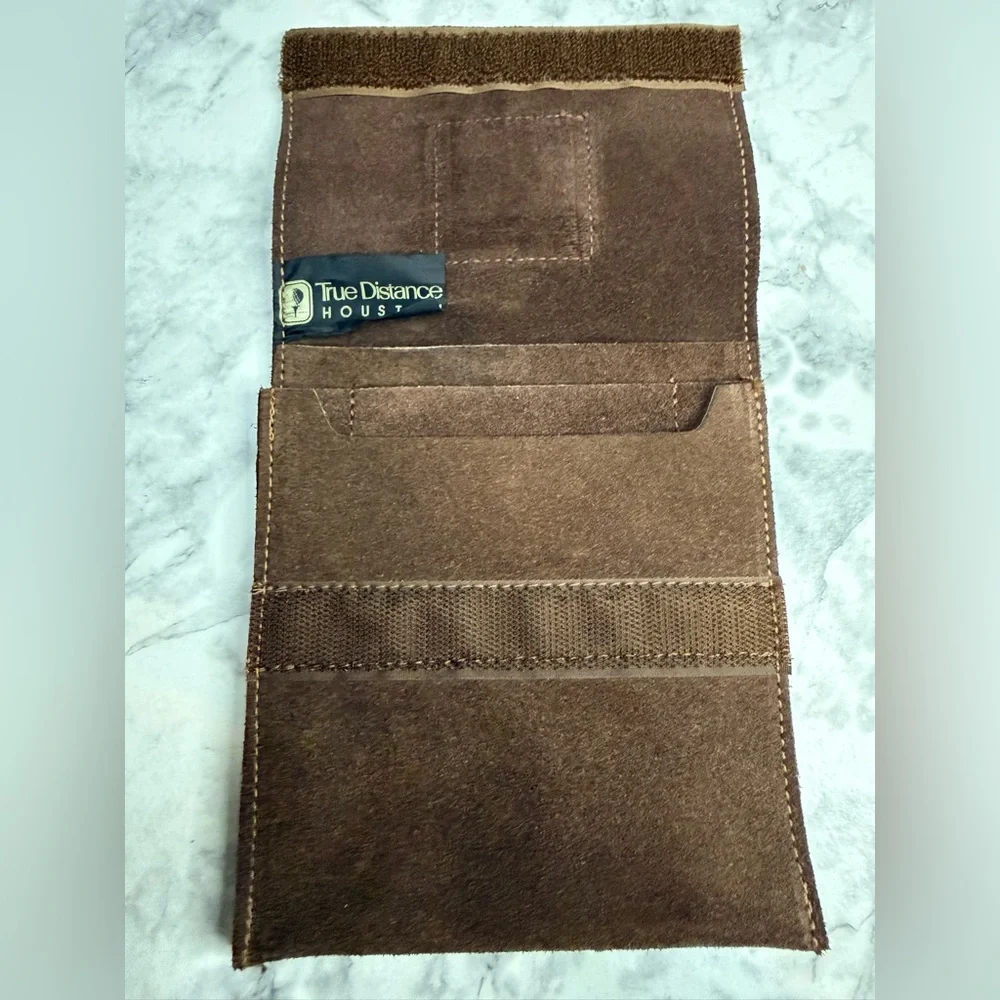 VTG 1985 -2002 Houston Open TPC The Woodlands Brown Suede Valuable Golf Pouch